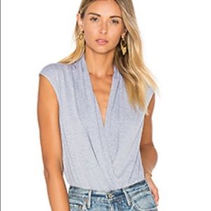 BLQ Ruching Bodysuit in Heather Grey